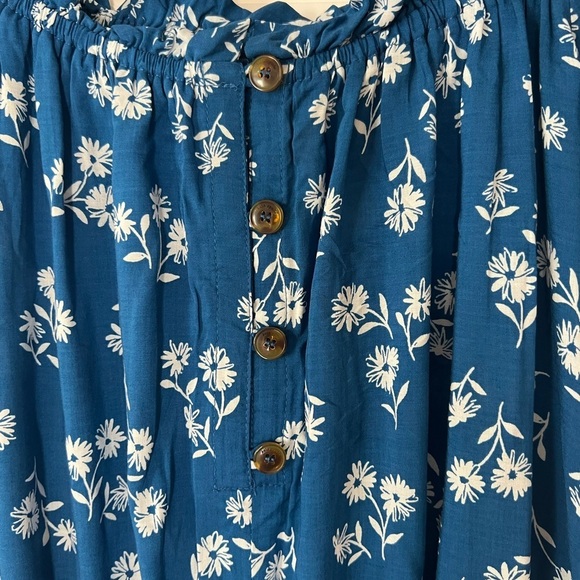 Kate Spade Macaw Blue Floral Romper - Size M - NWT - Picture 4 of 12